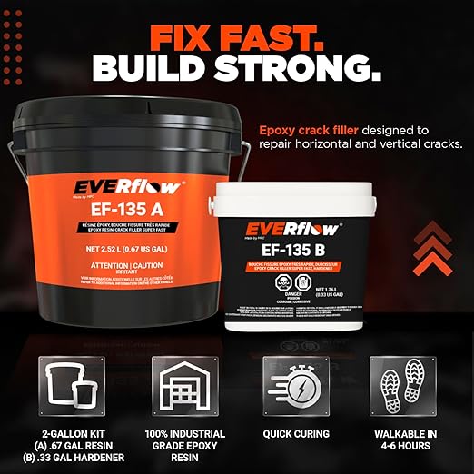 MPC-135 Epoxy Crack Filler, Fast-Curing Epoxy Filler Kit for Versatile Use, Clear