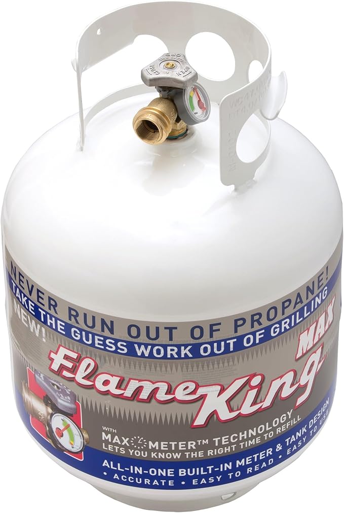 Flame King YSN230b 20 Pound Steel Propane Tank Cylinder with OPD Valve and Built-in Gauge, 20 lb Vertical