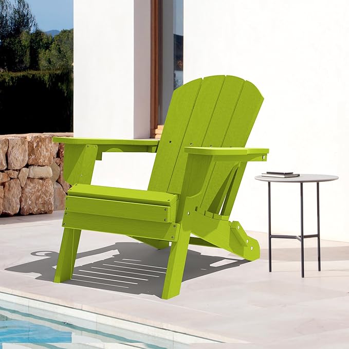 LOUNZY Folding Adirondack Chair Set of 6, Lime