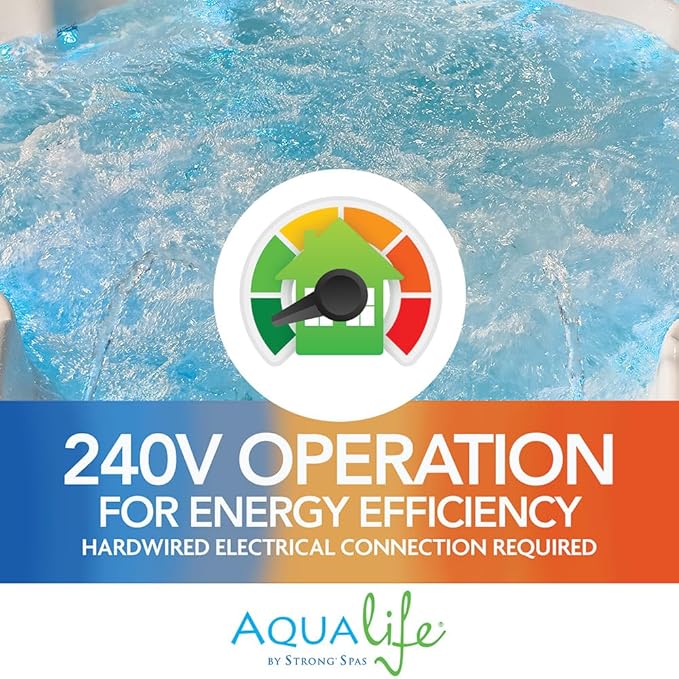 Amplified 100-Jet 7-Person Non-Lounger Spa with Bluetooth Stereo and 3 Pumps by Aqualife by Strong Spas