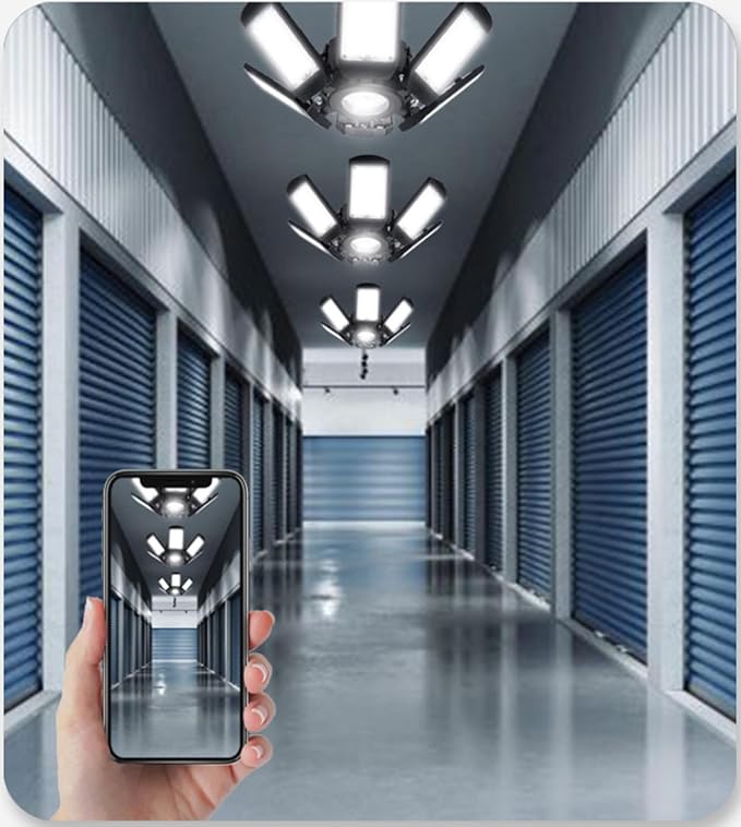 LED Garage Lights Bulb 200W 15000LM 6500K Led Shop Light with 6 Plus 1 Deformable Panels Basement Barn Ceiling Lights for E26/E27 (1PACK)