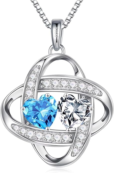 Iefil Christmas Gifts for Women - 925 Sterling Silver Love Knot Necklace, Anniversary Birthday Jewelry Gifts for Wife Girlfriend Mom