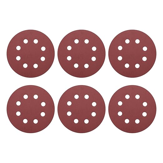 HARFINGTON 20 Pcs 5 Inch Sanding Discs, 400 Grit Hook and Loop Sandpaper, 8-Hole Aluminum Oxide Orbital Sander Sandpaper for Woodworking Automotive Metal Polishing, Red