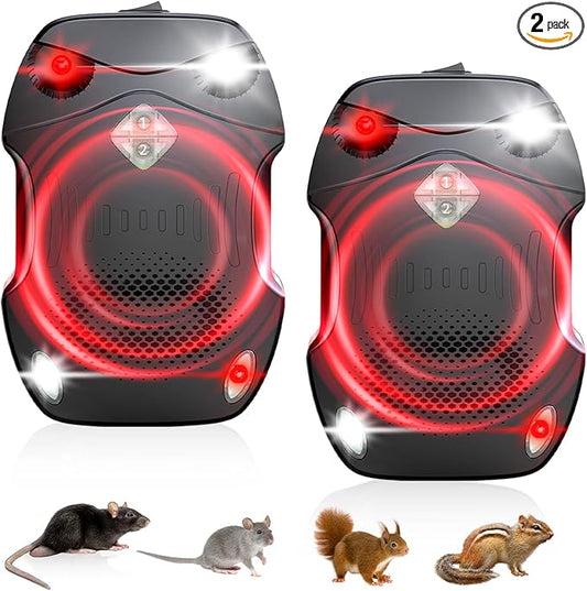 2 Pack Rodent Repellent for Car Engines, Ultrasonic Rodent Repeller for High-Efficiency Rat and Mouse Deterrent, Mouse Repellent,Rat Repellent for Car 12v 24v, Trucks, Rvs