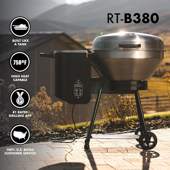 recteq Pellet Grill RT-B380 Bullseye + Cover, BBQ, Outdoor, and Electric Pellet Smoker Grill, Electric Smokers, Uses 100% Wood Pellets for Ribs, Brisket, Chicken, Sear, Smoke