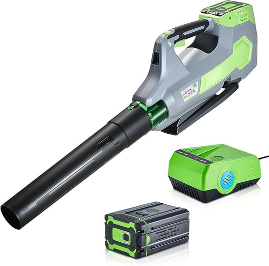VEVOR 60V Cordless Leaf Blower with Brushless Motor, 650 CFM/125 MPH, Battery Powered Electric Leaf Blowers for Lawn Care with 5Ah Battery and Fast Charger, 3 Speed Control