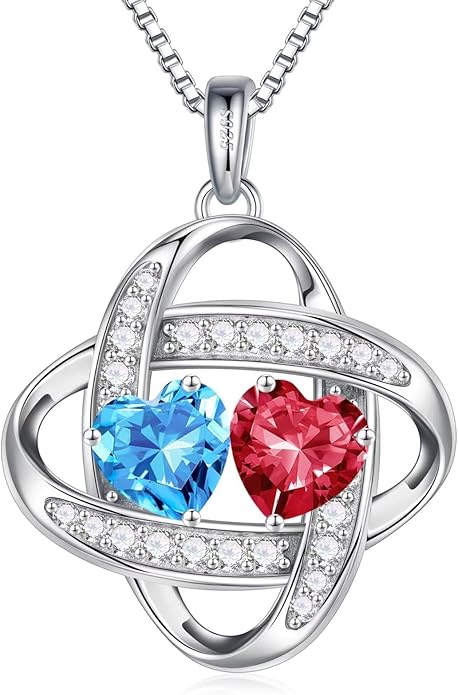 Iefil Christmas Gifts for Women - 925 Sterling Silver Love Knot Necklace, Anniversary Birthday Jewelry Gifts for Wife Girlfriend Mom