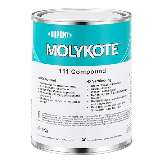 Molykote 111 Compound 1kg/can Grease Valve Lubricant and Sealant Valves O-Ring Electrical Equipment General Purpose Lubrication Sealant Water Resistance Wide Temperature