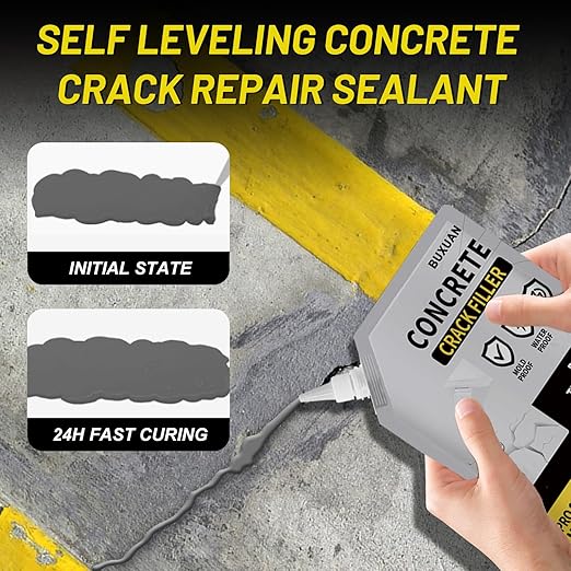 Concrete Crack Filler, Cement Crack Filler Outdoor, Waterproof Repair Sealant, Quick-Drying Sealing Adhesive, for Driveway, Walkway, Patio, Joint (3)