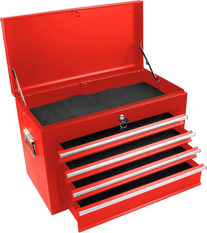 6 Drawers Rolling Tool Box Organizer,2 Tier High Capacity Tool Chest with Wheels,Lockable Rolling Tool Chest with 2 Cabinet,Detachable Tool Box Workshop Storage Cabinet (2 Tier-6 Drawers(Red))