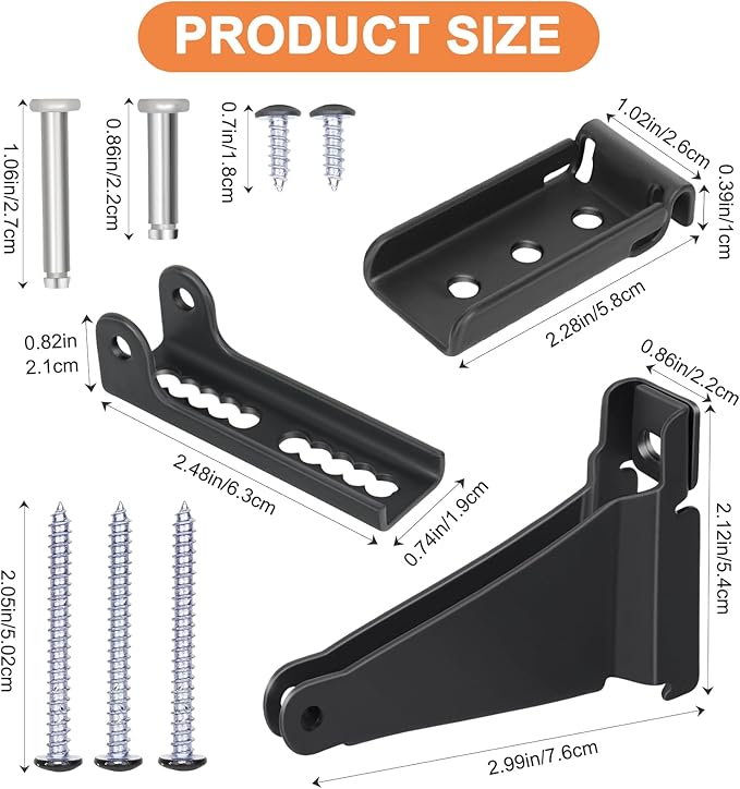 Storm Door Closer Bracket, Reinforced Repair Jamb Bracket Compatible with Andersen Emco, Larson, Pella, 40201 Door Repair Kit, Protecting Doors from Damage from Strong Winds (Black)