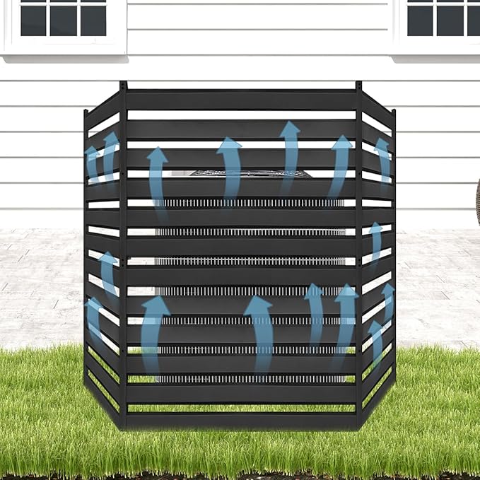 38" W x 42" H Air Conditioner Fence 3 Panel- Air Conditioner Fence Screen, Outdoor Enclosure for Pool Equipment Trash Can Privacy Fencing Panels ，Applicable to Metal Fencing for Backyards and Patios