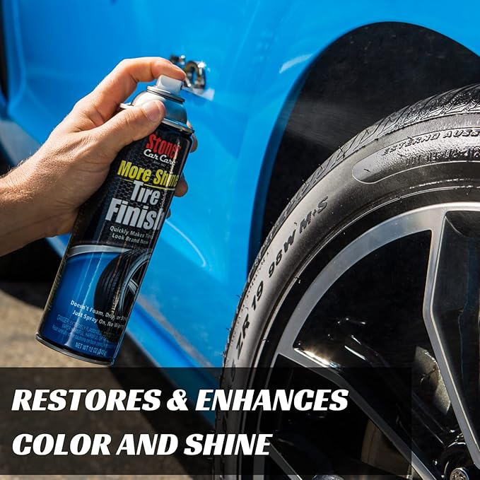 Stoner Car Care 91094-4PK More Shine Tire Finish – Tire Shine Spray for a Deep Matte Black Finish with Long-Lasting Rain-Resistant Protection, Non-Greasy No Sling – 12 oz (Pack of 4)