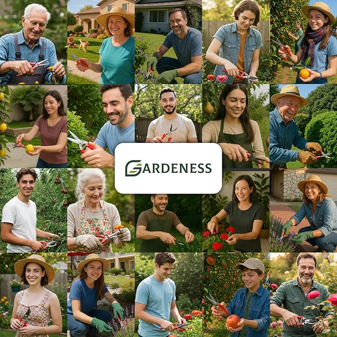 Gardeness Japanese Titanium Pruning Shears, Lightweight SK5 Bypass Garden Secateurs – Easy-Grip Hand Pruners for Women, Roses, Bonsai, Trimming & Everyday Gardening