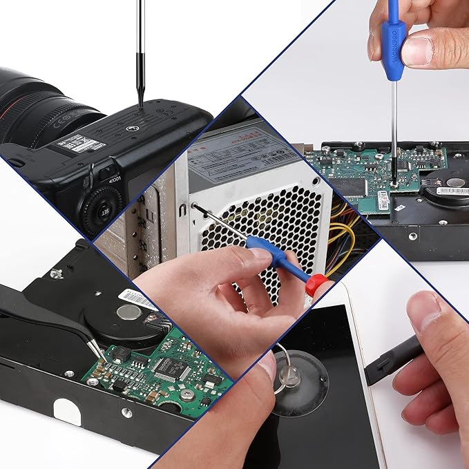 WORKPRO 12 in 1 Torx Screwdriver Set with T3 T4 T5 T6 T8 T10 Security Torx Bit & Precision Magnetic Screwdrivers, Tweezers,Pry Bars, Spudger for Eyeglass, Watch, Computer, Phone, with Case