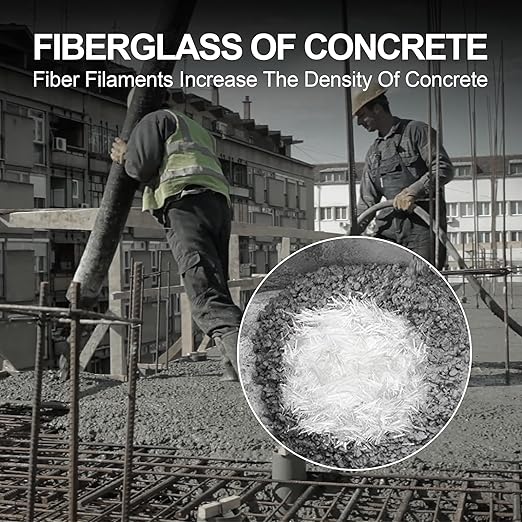 Fiberglass for Concrete, 3/4" Length,2.5 Lb, AR-Glass Chopped Strand Fiberglass for Concrete Cement Mortar Reinforcement