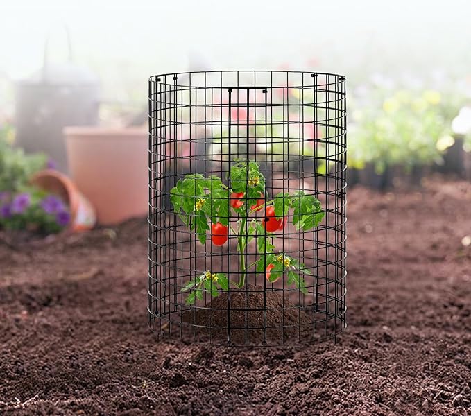 VEVOR 6 Pack Plant Protectors from Animals, 12.6'' Dia. x 14'' H Chicken Wire Plant Protector, Plant Cages for Outdoor Plants, Flowers & Vegetables, Keeps Bunny Chicken Squirrels Out, 18pcs Metal Mesh