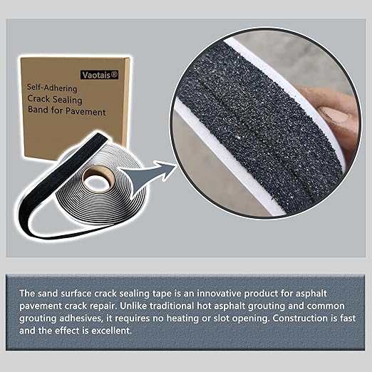 Innovative Upgraded Asphalt Crack Sealer and Joint Repair Tape - Handles Temp Extremes, Efficient Road Repair, Improved Version, Torch Not Required (1.2in * 50ft)