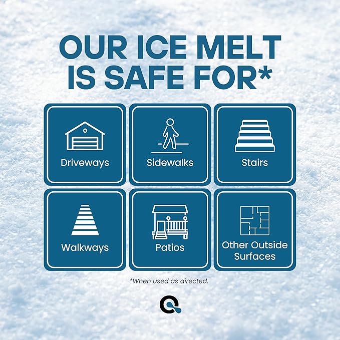 AquaDoc Ice Melt Safe for Concrete - Snow Salt & Rock Salt for Snow, Calcium Chloride Ice Melt for Driveway & Sidewalk Effective at -25°F, 10 Pounds