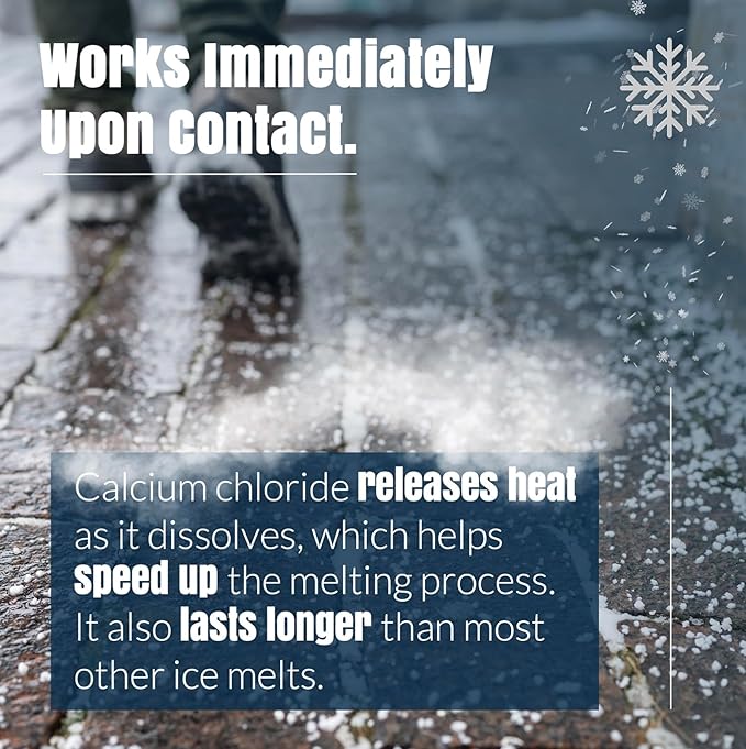 Pail - Calcium Chloride Pellets for Ice Melt - Fast-Acting & Safe on Surfaces - Ideal for Driveways, Sidewalks, and Entryways (8 Pound)