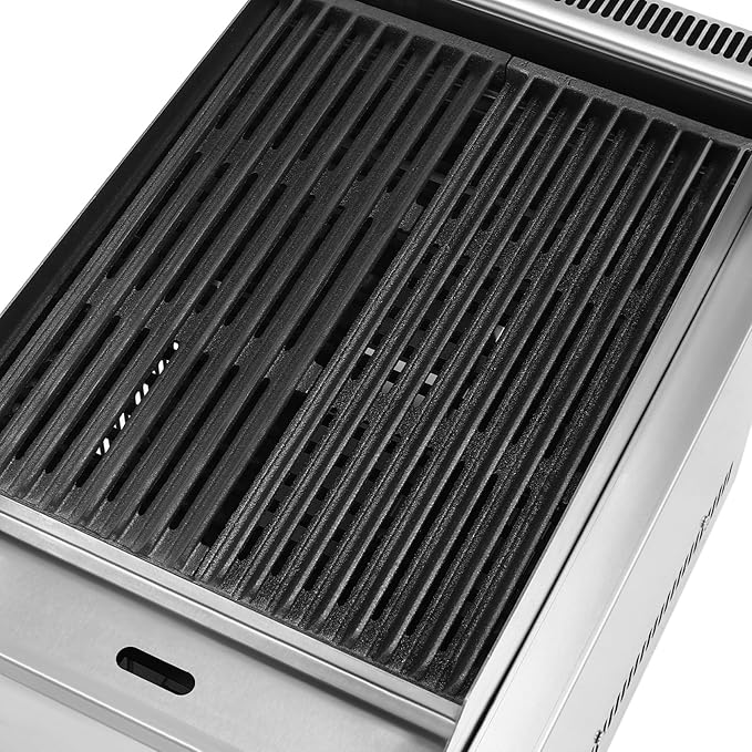2 Burner Gas Grill, Portable Countertop Gas Propane Charbroiler with Large Grill Pan & Adjustable Temperature Commercial Char Broiler Grill for Canteens Small Food Factories Western Restaurants Etc