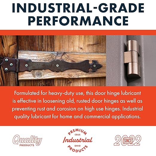 Made Here Co.Door Hinge Lubricating Oil - Smooth Performance for Doors, Hinges, and Locks | Non-Toxic | Odor-Free | Protects Against Rust & Corrosion | for Multi-Surface Application | 4oz