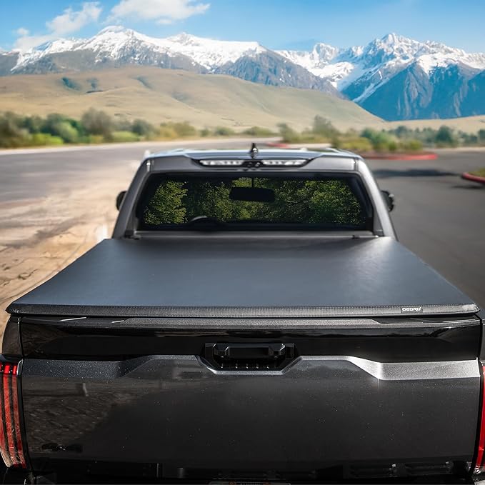 OEDRO Soft Tri-Fold Truck Bed Tonneau Cover Fits for Chevy Silverado 1500 / GMC Sierra 1500 (2019 Legacy/Limited ONLY) 2014-2019; Fits for Silverado Sierra 2500 3500 HD 2015-2019, 6.6 ft Bed