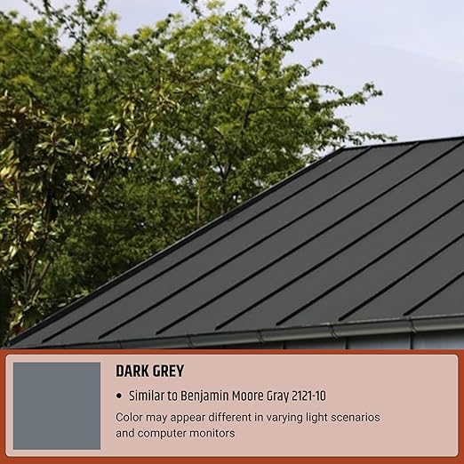 Liquid Rubber Color Waterproof Sealant - Elastomeric Roofing Coating for Flat or Slope Roofs & Foundations - DIY Paint & Leak Repair Membrane Compatible with Metal & Concrete - Dark Gray, 5 Gallon