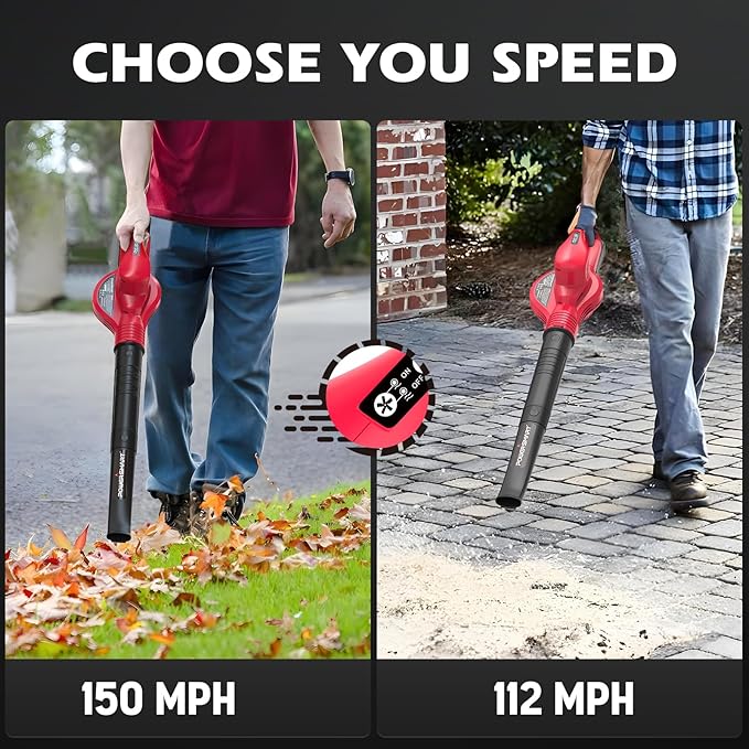 PowerSmart 20V Cordless Leaf Blower Tool Only, Lightweight & Portable Electric Blowers for Lawn Care, Gutter, Patio, Jobsite