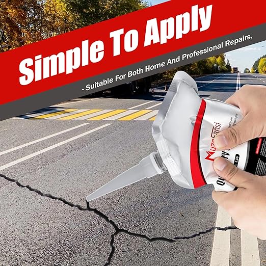 Asphalt Crack Filler, Crack Repair Sealant, Driveway Crack Sealer for Asphalt & Blacktop, Fast-Drying, Weather-Resistant, Easy to Apply Pavement Repair Sealant(2 Pcs,2.2LB)