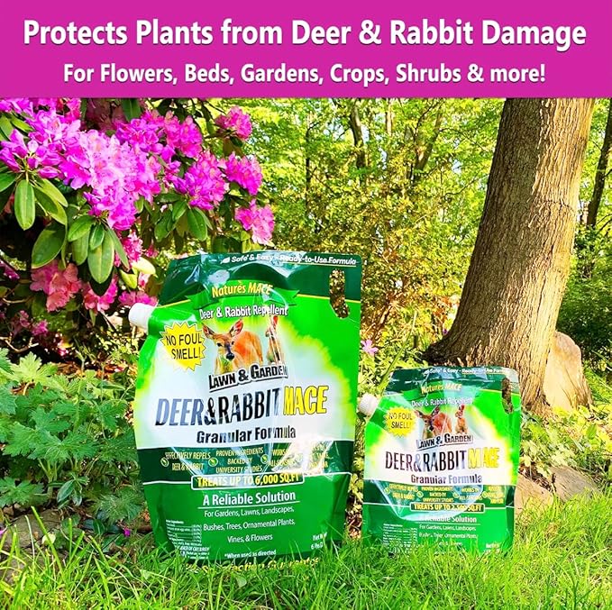 Nature's MACE Deer and Rabbit Granular Repellent, 75 lb, Repel Deer from Your Garden, Yard, Landscape, Flowers, Create a Deer Free Barrier, Deer Deterrent Granules, People and Pet Safe Granules