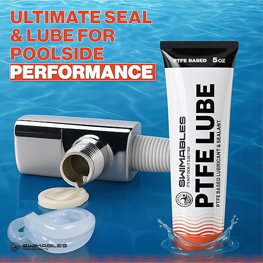 Swimables 5 oz Pool PTFE Lube - PTFE-Based Sealant for Pool o Ring Lube, Gaskets & Pools Equipment - Long Lasting Magic Lubes for Pools Filter Lubes, Spa Pumps - Waterproof & Non-Melting - 1 Pack