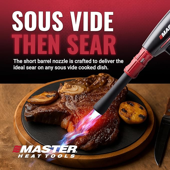 MASTER APPLIANCE VMAX 550 Propane Torch - Dual Nozzle Fire Starter & Grill Gun - Self-Igniting Flame for BBQ's, Fire Pits, Campfires & Sous Vide - Pro Grade Design, Engineered in USA