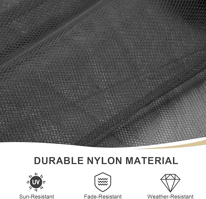 BPS 12' x 12' Gazebo Universal Mosquito Netting Screen Replacement, 4-Panel Screen Walls with Double Zippers for Outdoor Patio, Black (Mosquito Net Only)