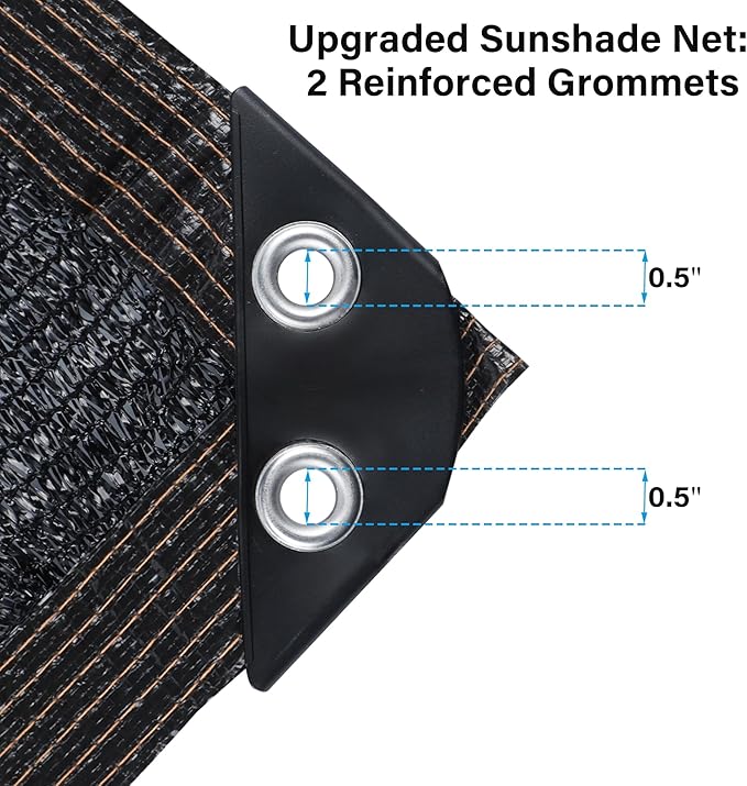 winemana Black Shade Cloth 70%, 5x10 FT Mesh Tarp - Garden Shade for Greenhouse, Patio, Vegetables, Plants Cover and Chicken Coops, Sun Shade Net for Outdoor Protection with Reinforced Grommets