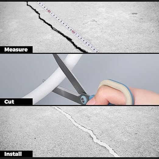 1 Inch x 25 ft Foam Backer Rod for Gaps Joints Concrete Crack Filler Caulk Saver Bulk Foam Backing Rod Concrete Filler Rope for Weather Stripping Door Seal (White)