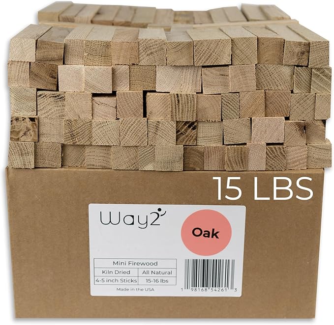 Pizza Oven Wood Kiln Dried Oak | 15-16 lbs | 4-5 inch Cooking Wood | Compatible with Solo Stove, Gozney & More | Mini Firewood for Fire Pits, Campfires, Smoking & Fire Starters
