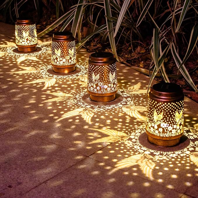 Christmas Gifts for Women, Hummingbird Birthday Gifts for Women Mom Grandma Solar Lanterns Outdoor Waterproof Garden Decor Hanging LED Decorative Light for Patio Yard Lawn Front Porch Gardening Gifts