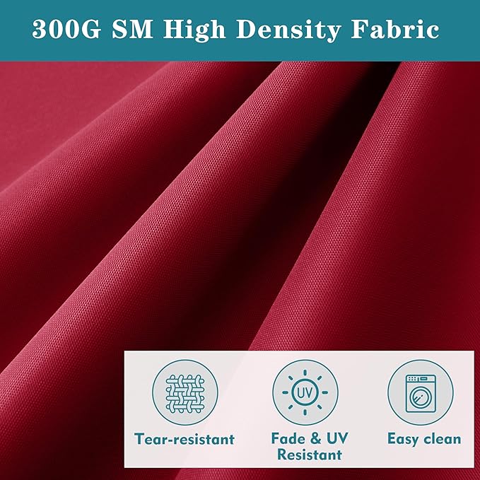 Outdoor Chaise Lounge Cushion Set of 2, Fadesafe Water-Repellent Lounge Deck Reclining Chair Cushions for Patio Furniture Lawn Pool Resort Hotel, 80x26x3 Inch, Burgundy