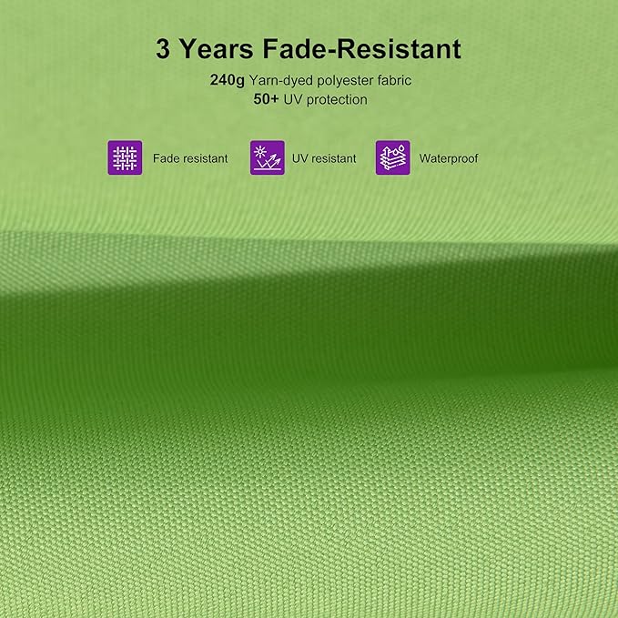 PURPLE LEAF 10' X 13' Patio Cantilever Umbrella with Base Rectangle Umbrella Outdoor with Aluminum Offset Hanging and 360° Rotation for Pool Garden Deck Patio, Green