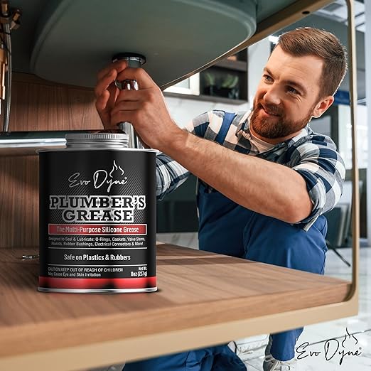 Silicone Grease (8oz), Silicone Paste | Plumbers Grease | Made in USA - Multi-Purposebfor Faucet Stems, Valves, Cartridges & DIY Projects