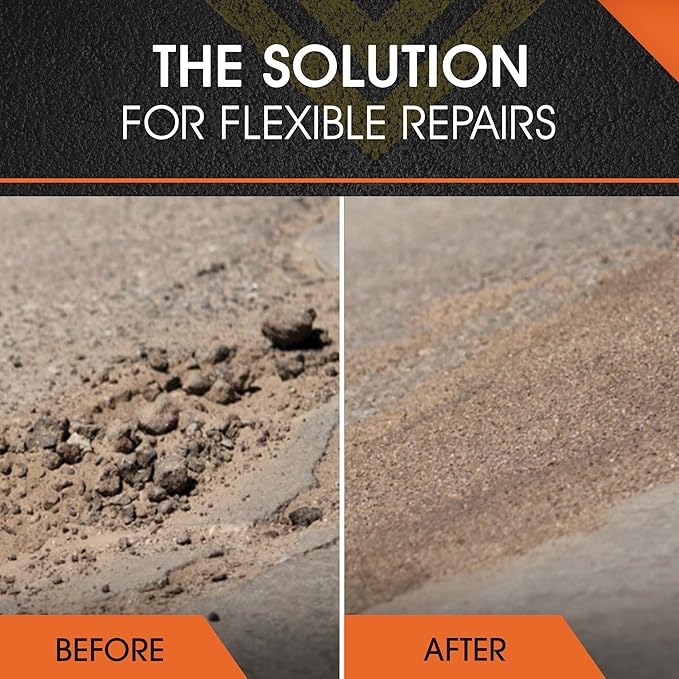 Roklin Systems, Inc. - PolyFlex DS Concrete Crack Filler, Quick-Drying Asphalt Crack Sealer, Floor/Wall Repair Patch Kit Essential, 3 gallons (1 ½ gallons x 2 - Side A & B), Gray