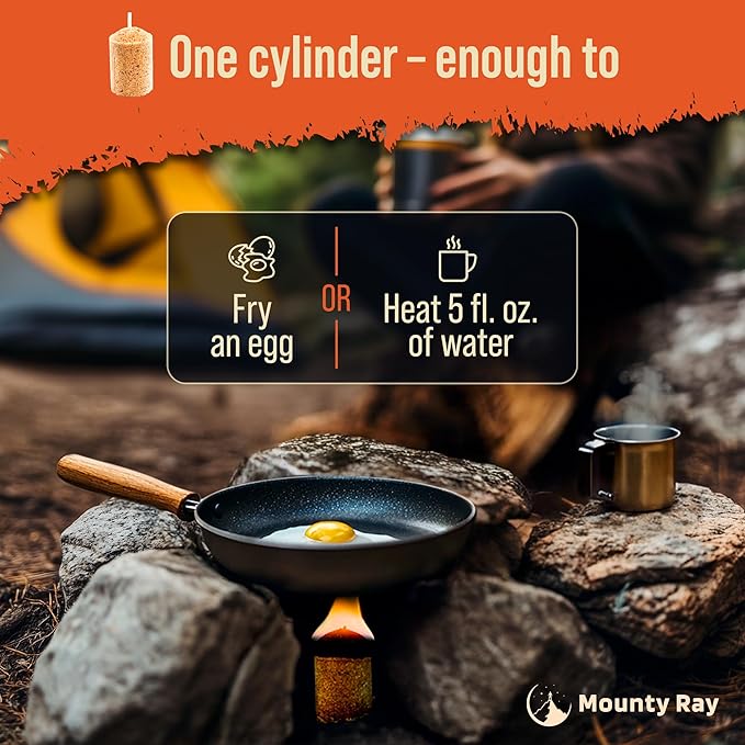 Portable Campfire - 8 pcs - up to 20 Min Burn Each - Emergency Fire Starters for Campfires - Survival Cooking Heat Source for Hiking, Emergency, Outdoor Stove or Grill