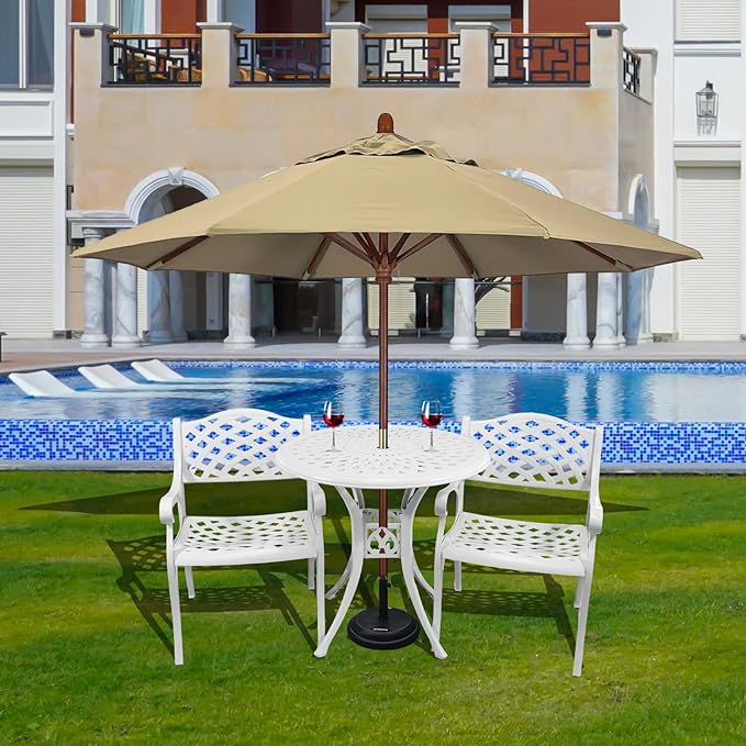 Cast Aluminum Patio Chairs Set of 2, Outdoor Dining Chairs, All-Weather Metal Patio Chairs, Patio Bistro Chairs with Armrest for Garden Backyard Porch Balcony Lawn Pool