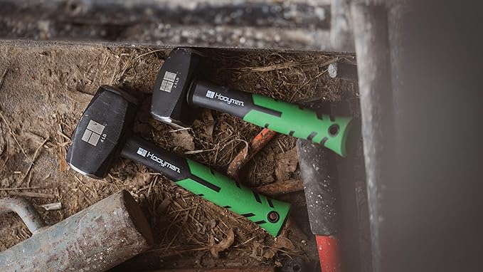 Hooyman Sledge and Club Hammer with Heavy Duty Construction, Ergonomic No-Slip H-Grip Handle, Fiberglass Core, High Strength Steel for Construction, Gardening, Land Management, Yard Work, and Outdoors