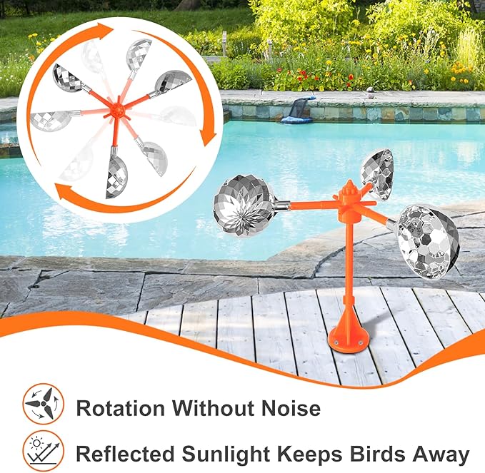 Bird Reflective Spinning Deterrent Devices for Outside Keep Birds Away Pigeon Woodpeckers Deterrent for Garden Roofs
