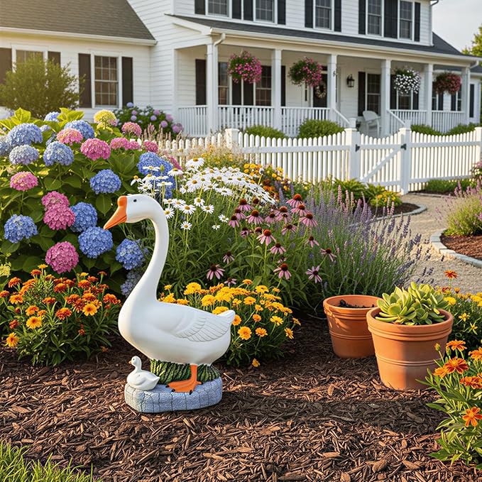 23-inch Statue, Large Porch Goose Statue,Outdoor Statues,Hidden Key Pocket, Outdoor/Indoor Goose Statue for patios and terraces. Porch Goose Protection and Courage, Suitable Gift