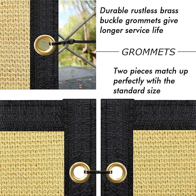 UPGRADE Privacy Fence Screen 6'x6' Sand Outdoor 90% Visibility Blockage 170 GSM Mesh Shade Cover Panels for Backyard,Balcony,Home Decoration with Zip Ties,Customized Avaliable