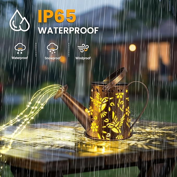 Solar Lights Outdoor Decor, Perfect Gardening for Mom Women Grandma, Thoughtful Birthday Present, Hanging Lanterns Watering Can Lights for Garden, Yard, Porch, Patio Backyard Decoration