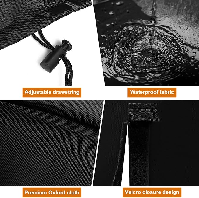 Grill Cover for Blackstone 22 Inch Griddle, Tabletop Grill Without Hood, 600D Waterproof Oxford BBQ Grill Cover with Drawstrings, Fits Blackstone 22" Tabletop Griddle and Velcro-Protected Tube